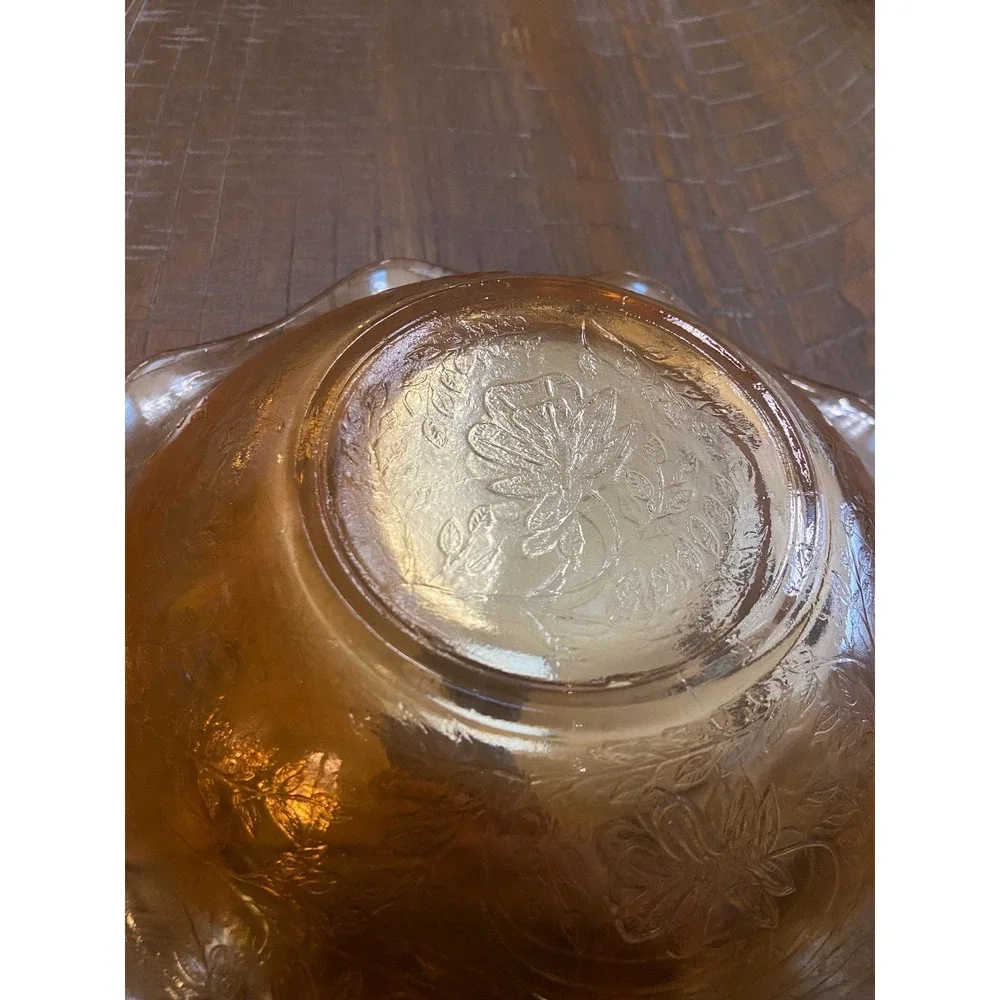 Vintage Marigold Carnival Glass Fruit Bowl 9.5
